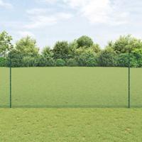 VidaXL Hek met paal groen 1,4 x 25 m staal en pvc