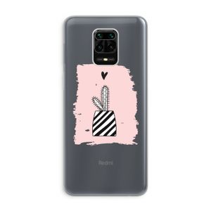 Zwart-wit cactus: Xiaomi Redmi Note 9 Pro Transparant Hoesje