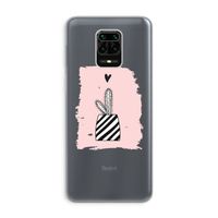 Zwart-wit cactus: Xiaomi Redmi Note 9 Pro Transparant Hoesje