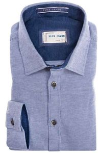 Blue Crane Slim Fit Jersey shirt blauw, Effen