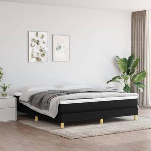 Boxspring met matras stof zwart 160x200 cm SKU: V3144185