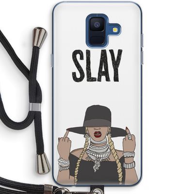 Slay All Day: Samsung Galaxy A6 (2018) Transparant Hoesje met koord