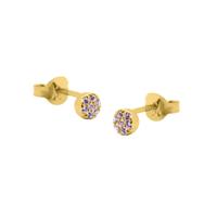Karma Oorbellen Zirconia Lavender Disc | Goud Karma Oorbellen Zirconia Lavender Disc | Goud