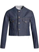 Maison Margiela veste en jean à design sans col - Bleu