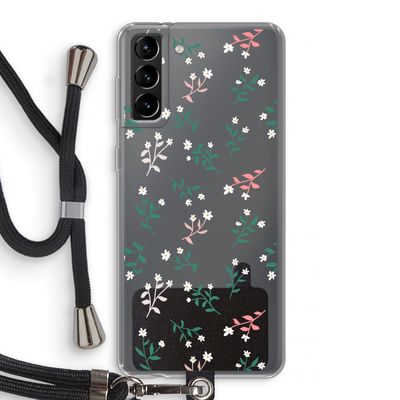 Small white flowers: Samsung Galaxy S21 Plus Transparant Hoesje met koord