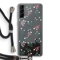 Small white flowers: Samsung Galaxy S21 Plus Transparant Hoesje met koord