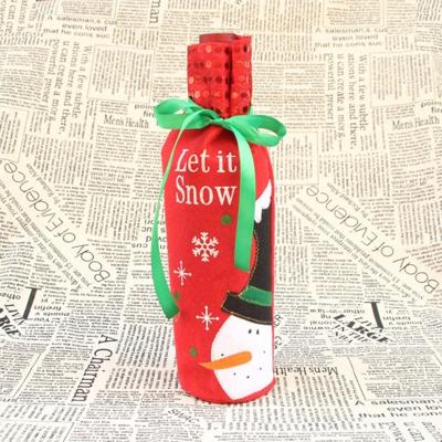 Snowman Christmas Dinner Table decoratie Champagne wijn fles zak