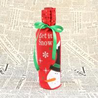 Snowman Christmas Dinner Table decoratie Champagne wijn fles zak