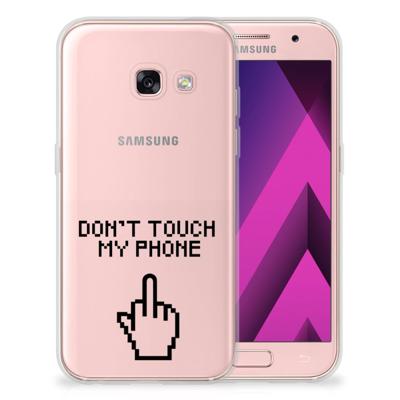 Samsung Galaxy A3 2017 Silicone-hoesje Finger Don't Touch My Phone Samsung Galaxy A3 2017 Silicone-hoesje Finger Don't Touch My Phone