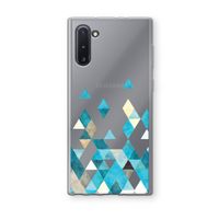 Gekleurde driehoekjes blauw: Samsung Galaxy Note 10 Transparant Hoesje