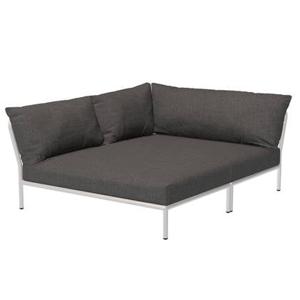 Houe Level2 Cozy Corner loungebank links frame wit stof Darkgrey basic