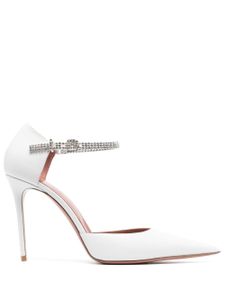 Amina Muaddi escarpins Ursina 95 mm à bout pointu - Blanc