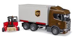 bruder Scania Super 560R UPS logistiek vrachtwagen met heftruck en pallets modelvoertuig
