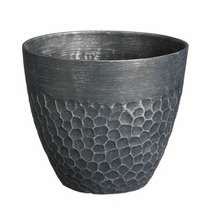 Plantenpot/bloempot Bravo - kunststof - voor buiten - zwart - D30 x H26 cm