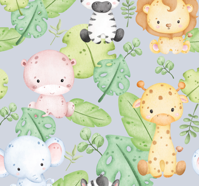 Baby-ontwerp dieren behang