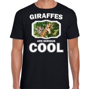 Dieren giraffe t-shirt zwart heren - giraffes are cool shirt 2XL  -