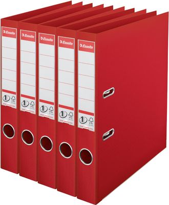 Esselte ordner Power N°1, rug van 5 cm, rood, pak van 5 stuks
