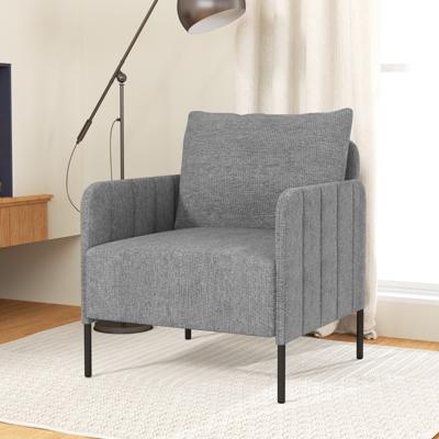 Fauteuil Woonkamer Eenpersoonsbank met Kussens Loungefauteuil met Verstelbare Voetsteunen 73 x 79 x 79 cm Grijs