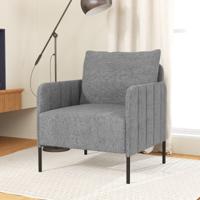 Fauteuil Woonkamer Eenpersoonsbank met Kussens Loungefauteuil met Verstelbare Voetsteunen 73 x 79 x 79 cm Grijs