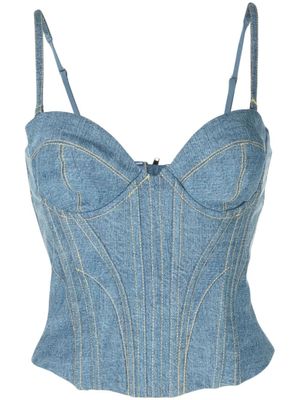 Fleur Du Mal haut-bustier en jean - Bleu