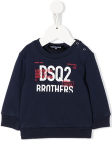 DSQUARED2 KIDS sweat à logo imprimé - Bleu