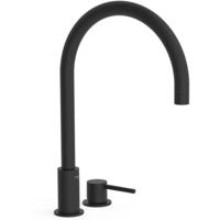 Wastafelkraan Tres Study | Opbouw | Draaibare uitloop | Mengkraan | Hoog model | 1-hendel | Rond | Zwart mat