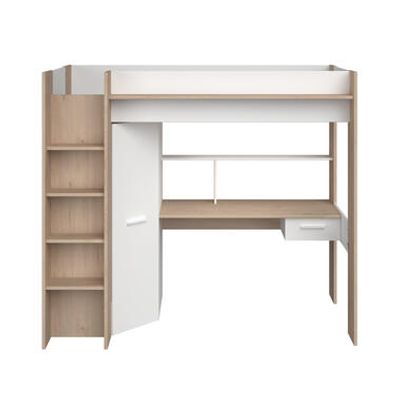 Hoogslaper Mike - wit/eiken - 90x200 cm