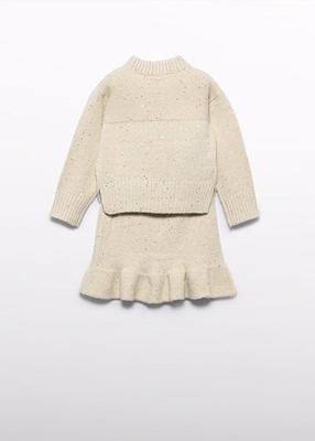 Abel & Lula winter rok-set meisjes - beige - gebreid
