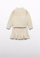 Abel & Lula winter rok-set meisjes - beige - gebreid