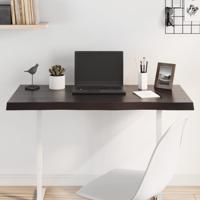 Tafelblad natuurlijke rand 100x50x(2-4)cm eikenhout donkerbruin