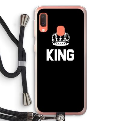 King zwart: Samsung Galaxy A20e Transparant Hoesje met koord