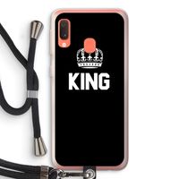King zwart: Samsung Galaxy A20e Transparant Hoesje met koord