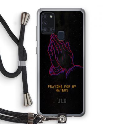Praying For My Haters: Samsung Galaxy A21s Transparant Hoesje met koord