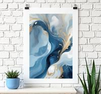 Blauwe lagune poster abstract