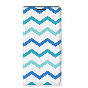 Motorola Edge 20 Pro Hoesje met Magneet Zigzag Blauw