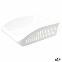 Multi-Functionele Organiser Wit Transparant Polypropyleen 26 x 8,5 x 29 cm (24 Stuks)