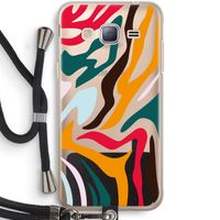 Colored Zebra: Samsung Galaxy J3 (2016) Transparant Hoesje met koord