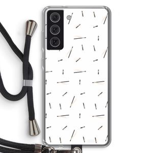 Hipster stripes: Samsung Galaxy S21 FE Transparant Hoesje met koord