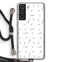 Hipster stripes: Samsung Galaxy S21 FE Transparant Hoesje met koord
