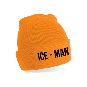 Ice-man muts - unisex - one size - oranje - apres-ski muts One size  -