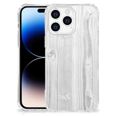 Apple iPhone 14 Pro Max Stevig Telefoonhoesje White Wood Apple iPhone 14 Pro Max Stevig Telefoonhoesje White Wood