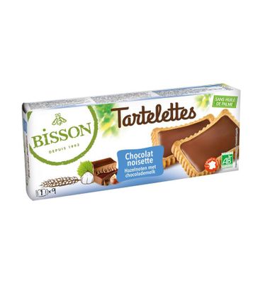 Gevulde hazelnoot chocolade tartelettes bio