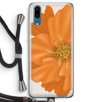 Orange Ellila flower: Huawei P20 Transparant Hoesje met koord