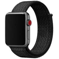 Apple Watch Nylon Geweven Sport Band - Reflector Zwart - 44, 45, 46 & 49mm