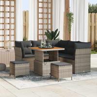 Tuinbankenset 8 pcs Grijs poly rattan