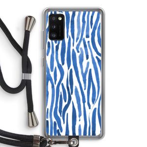 Blauwe nerven: Samsung Galaxy A41 Transparant Hoesje met koord