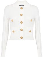 Balmain cardigan en maille à design nervuré - Blanc