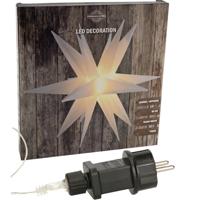 Verlichte kunststof kerstster lampion wit 60 cm op stroom - binnen/buiten Verlichte kunststof kerstster lampion wit 60 cm op stroom - binnen/buiten