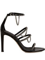 Giuseppe Zanotti sandales à bride chaîne - Noir - thumbnail