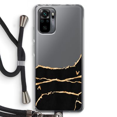 Gouden marmer: Xiaomi Redmi Note 10 Pro Transparant Hoesje met koord